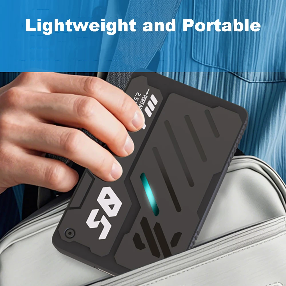 SATA III HDD 2.5인치 하드 드라이브 기계식 외관 RGB 게이밍 HDD 3D NAND 외장 스토리지 (PC, Mac 데스크탑, 노트북, PS5, Xbox용)