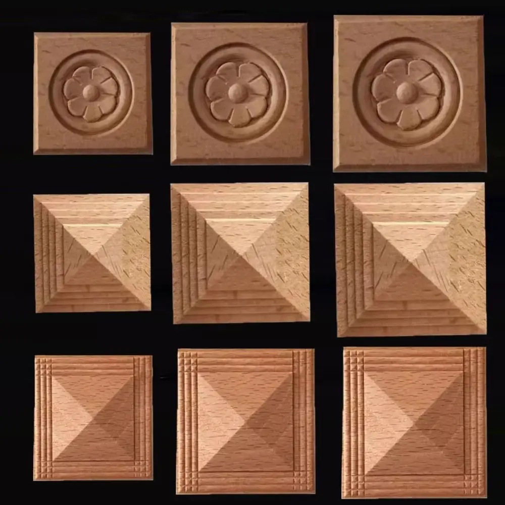 High Quality Multi Styles Vintage Wood Carved European Style Solid Color Furniture Foot Legs Figurines Accessories Home Decor