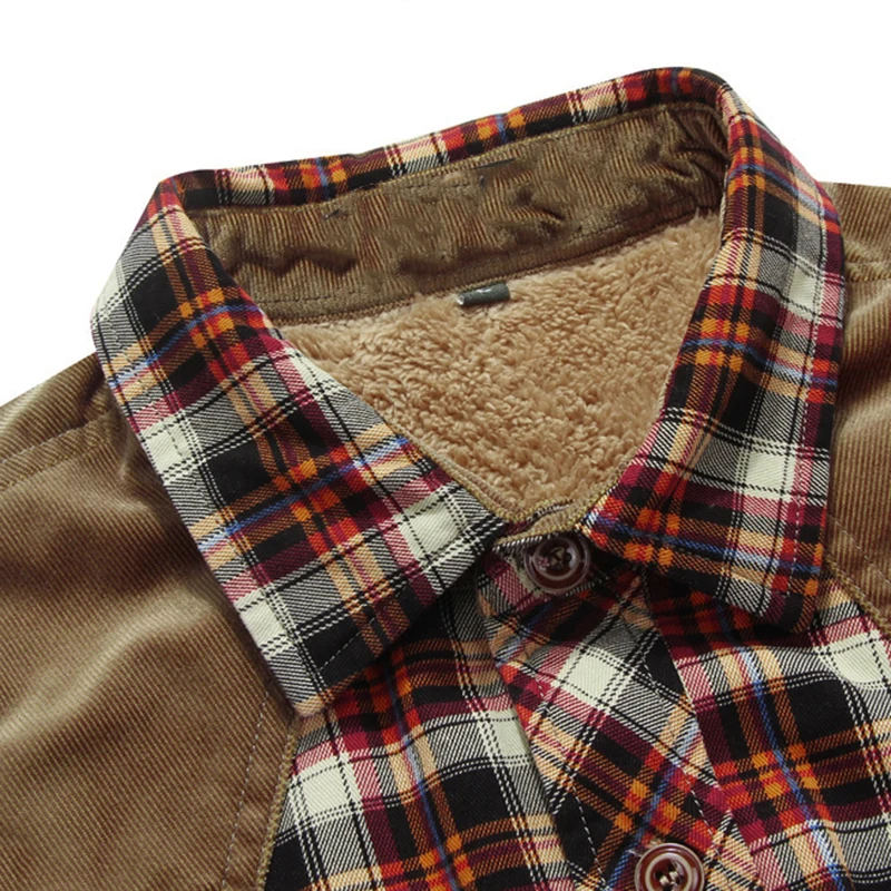 2023 New Men's Fleece Lined Flannel Shirt Jacket Warm Button Down Plaid Long Sleeve Classic Coat Winter Outwears Casual Plaid