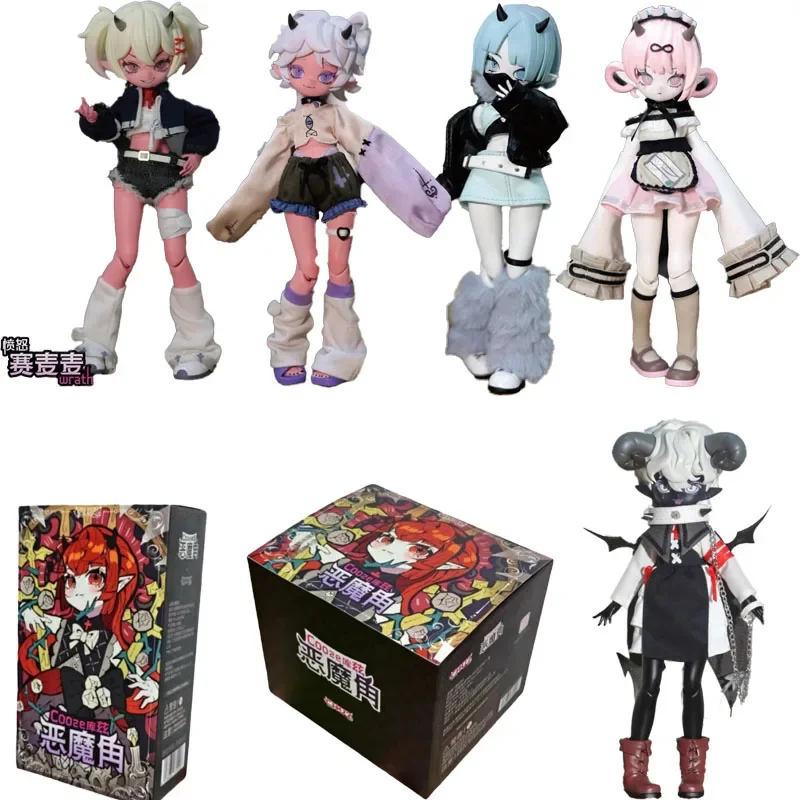

Demon Horn Blind Box Bjd 1/8 Articulated Doll Figurine Creative Toy Anime Collectible Figure Peripheral Decor Dark Style Gift