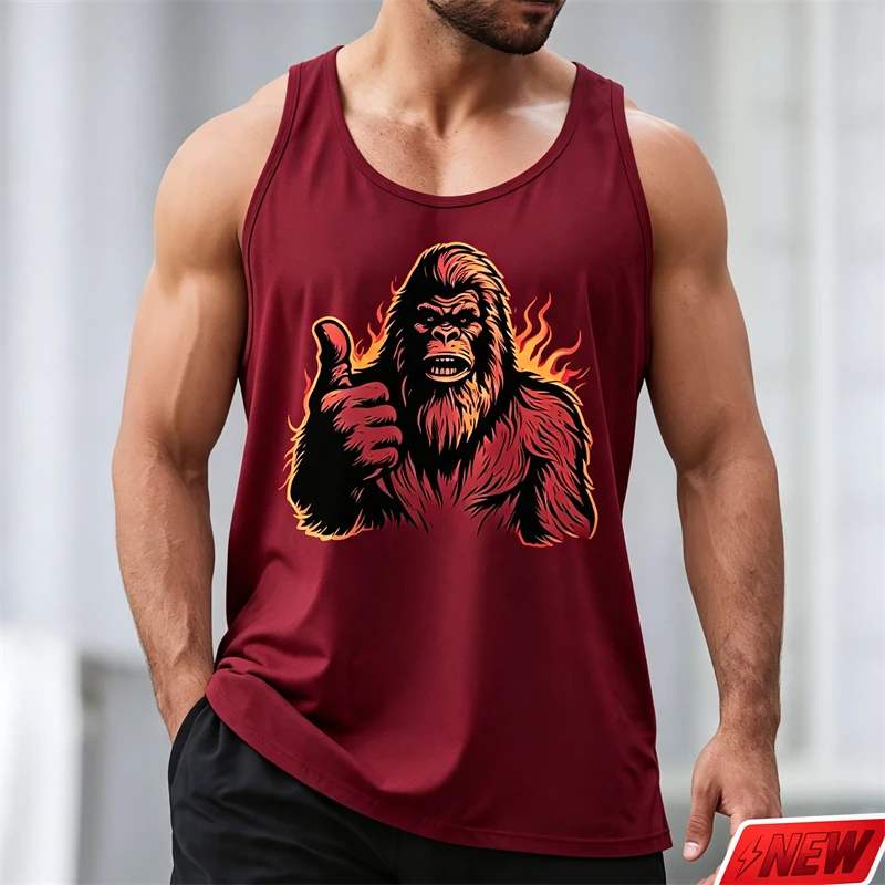 Funny 3d Printed Gorilla Graphic Tank Top Men Colorful Streetwear Handsome Sleeveless Top Summer Punk Style New Round Neck Vest