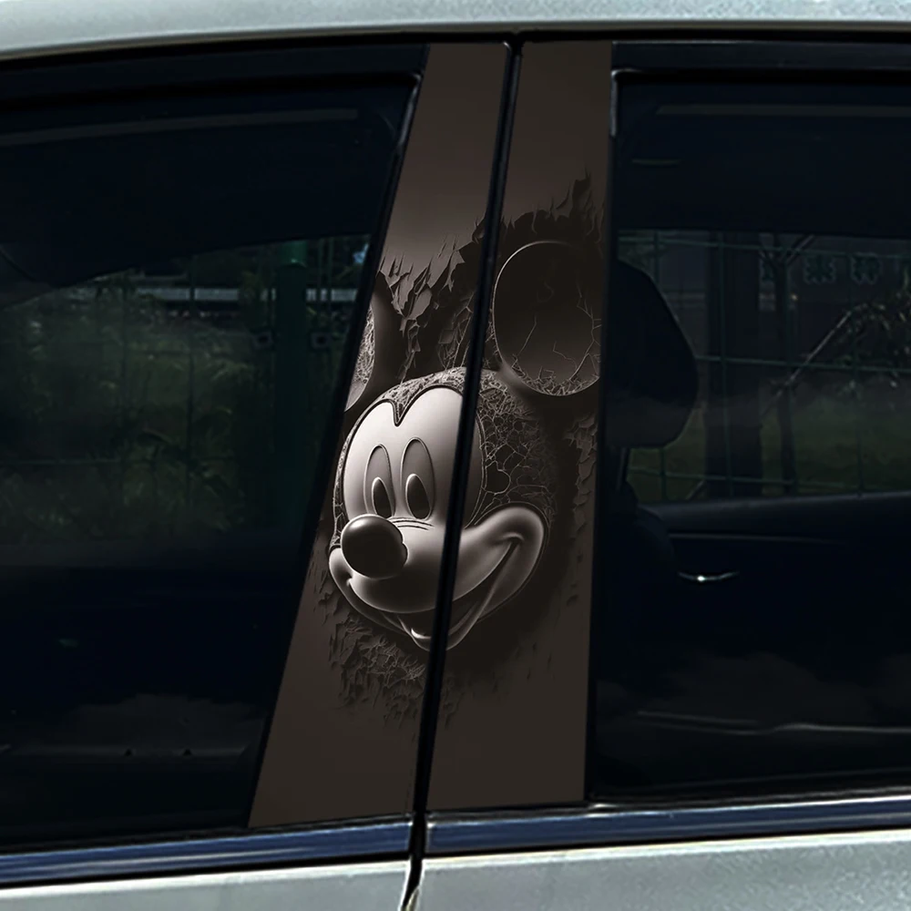 Dice Poker Mice Rat Balloon Car B-pillar Stickers Auto Center Column Decoration Cover Scratches Waterproof Decal Car Accessories
