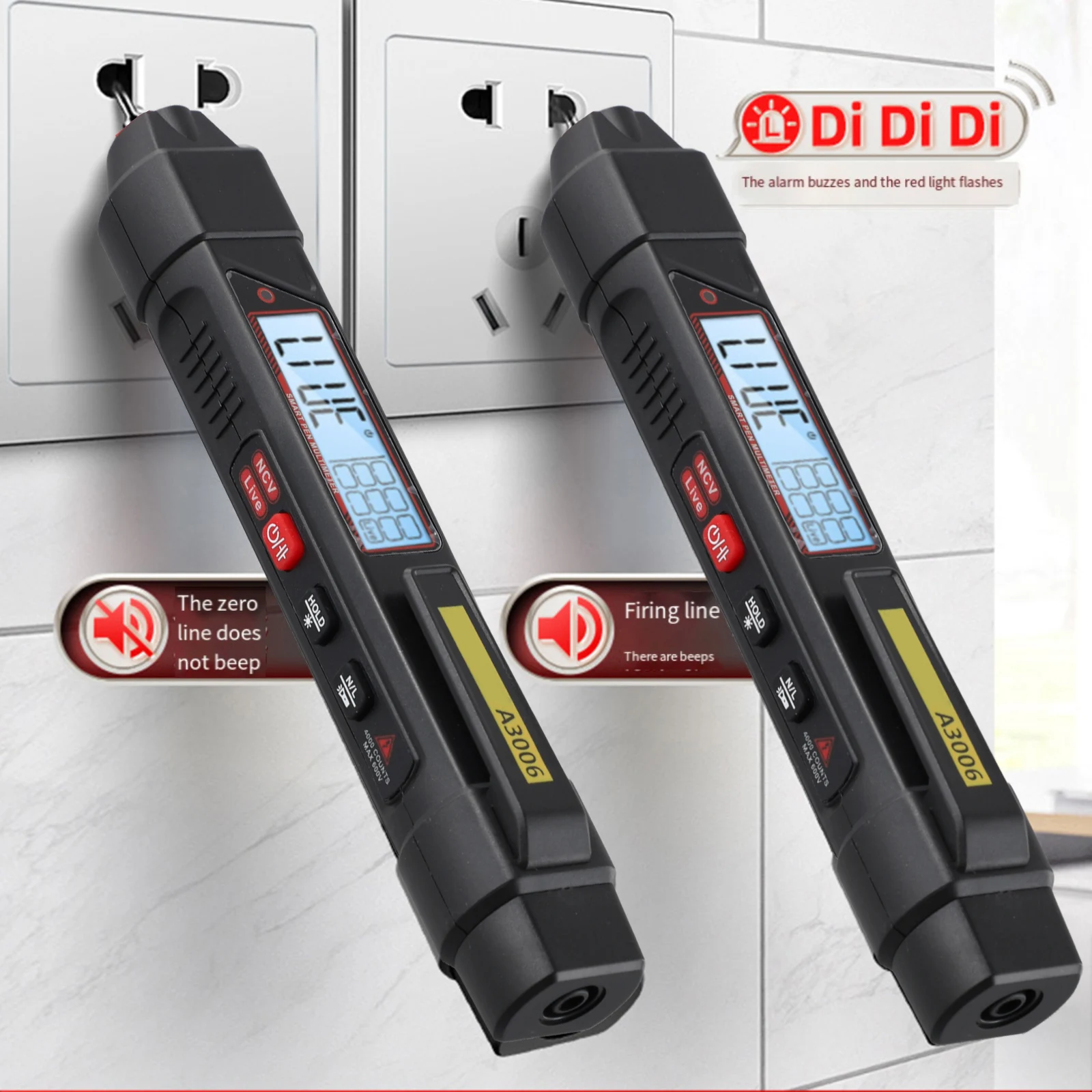 

Live Wire Identification Multi-function Pen Multimeter For Electricians Backlight Screen Buzzer Alarm Data Retention