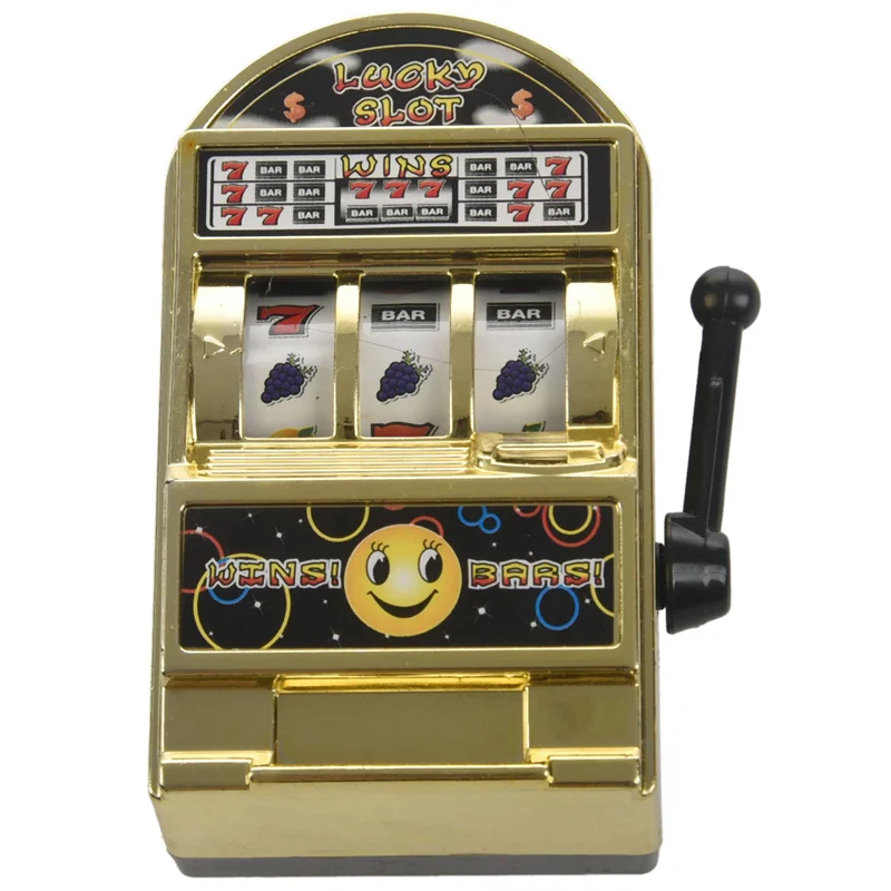 B49B-2X Mini Automat do Gry Jackpot Fruit Slot Machine Skarbonka Gra dla Dzieci Dorosłych Automat do Gry Antystresowy Złoty