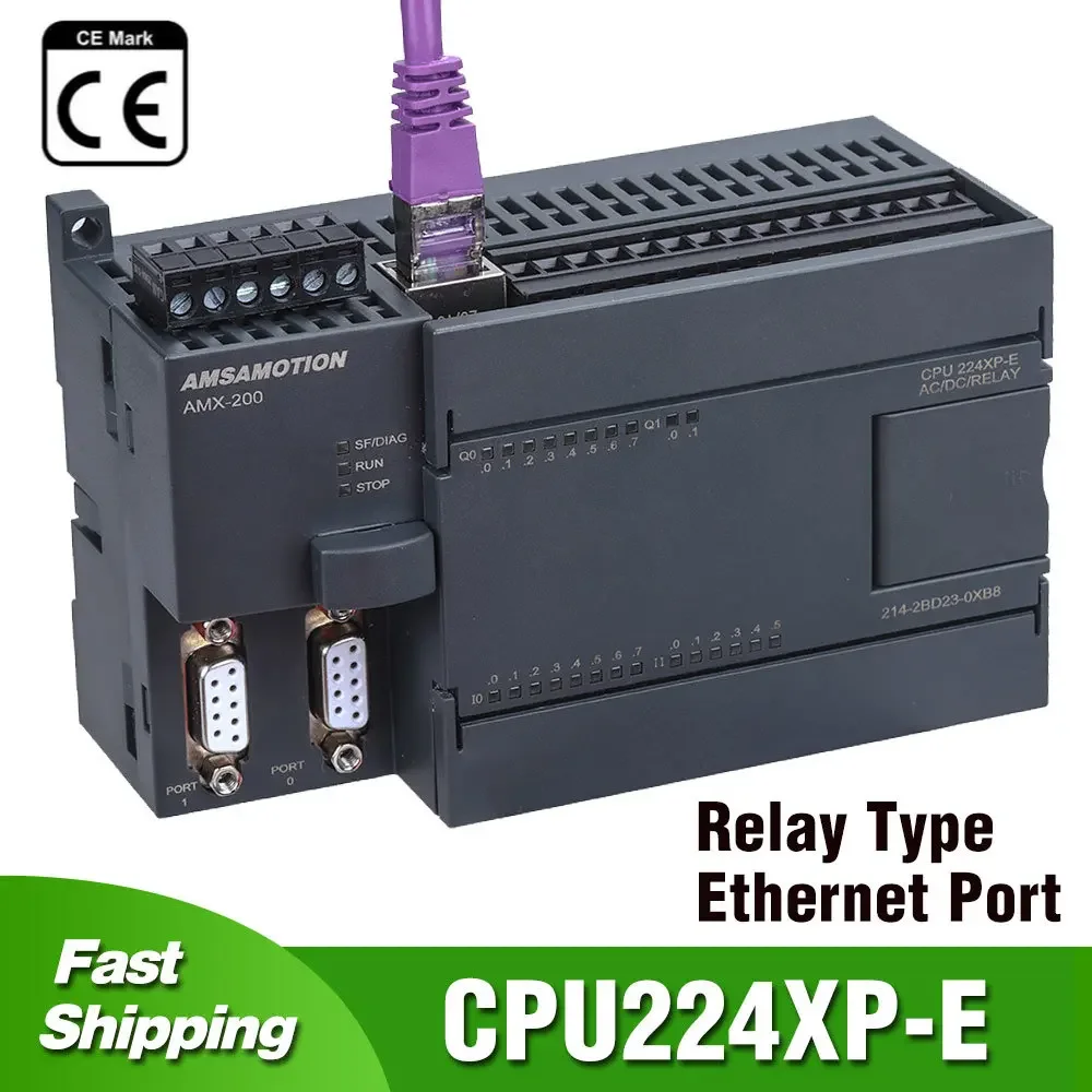 CPU224XP PLC Ethernet Port Compatible with Siemens S7-200 Digital 14I/10O 2AI 1AO Relay Transistor CPU224