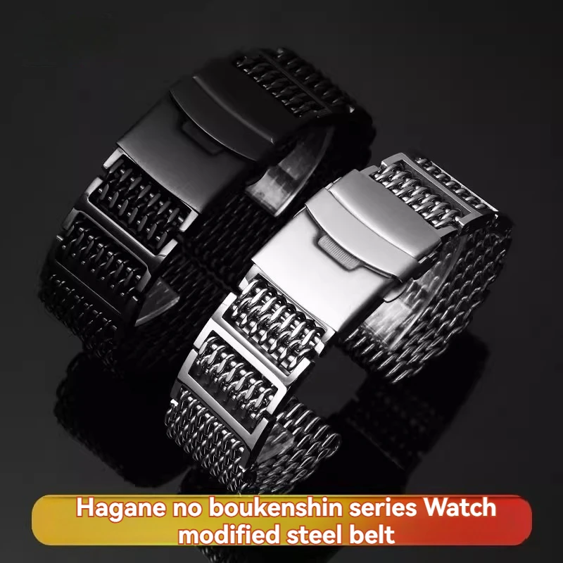 카시오 스틸 하트 노치 스테인레스 스틸 스트랩 GST B100 GST-B100/1110/W300/S310 수정된 쿨 상어 메쉬 스틸 시계 체인