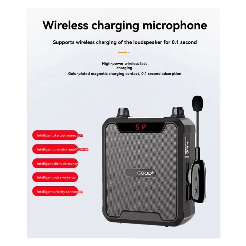 

FFYY-30W Portable IPX6 Waterproof Voice Amplifier With Wireless Microphone Bluetooth Speaker For Teachers Tour Guide