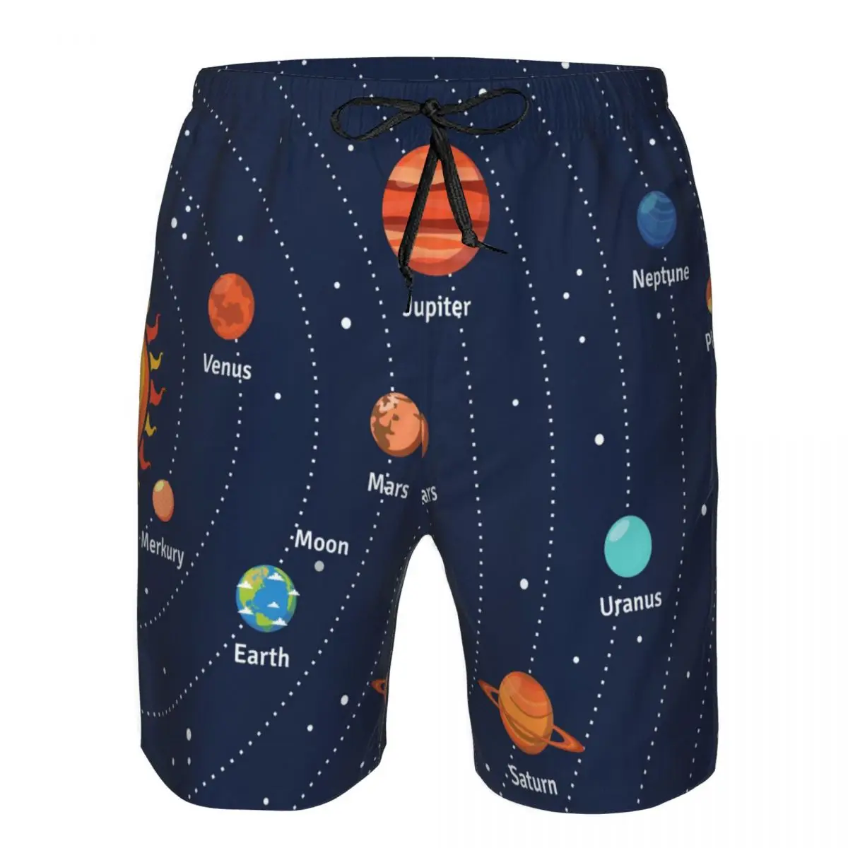 Mens Swimming Shorts Swimwear Educational Solar System Orbits And Planets Men Trunks Swimsuit Beach Wear Boardshorts