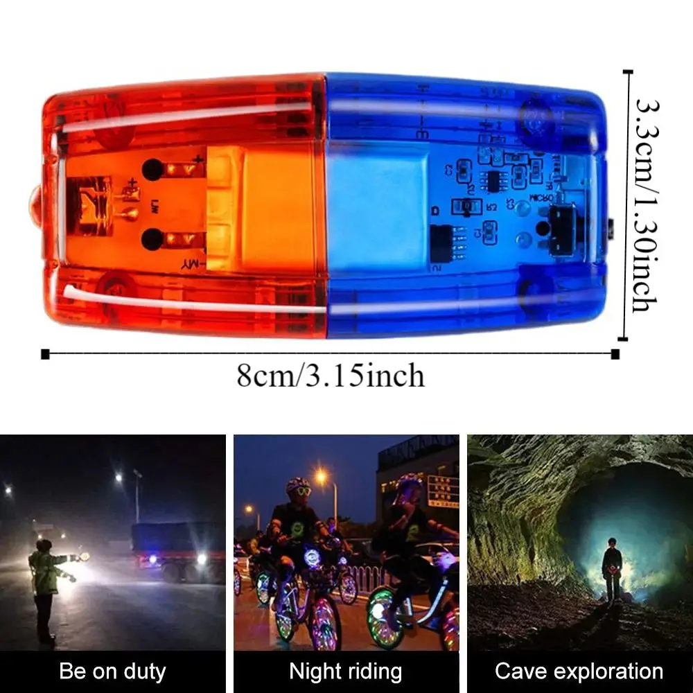 4 Modes Police Shoulder Clip Light Safety Patrol Flashing LED Shoulder Warning Lamp High Brightness Multifunction