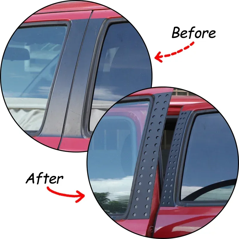 For Toyota Tacoma 2016-2022 Car Window B-pillar Center Pillar Trim Sticker Aluminum Alloy Exterior Modification Accessories