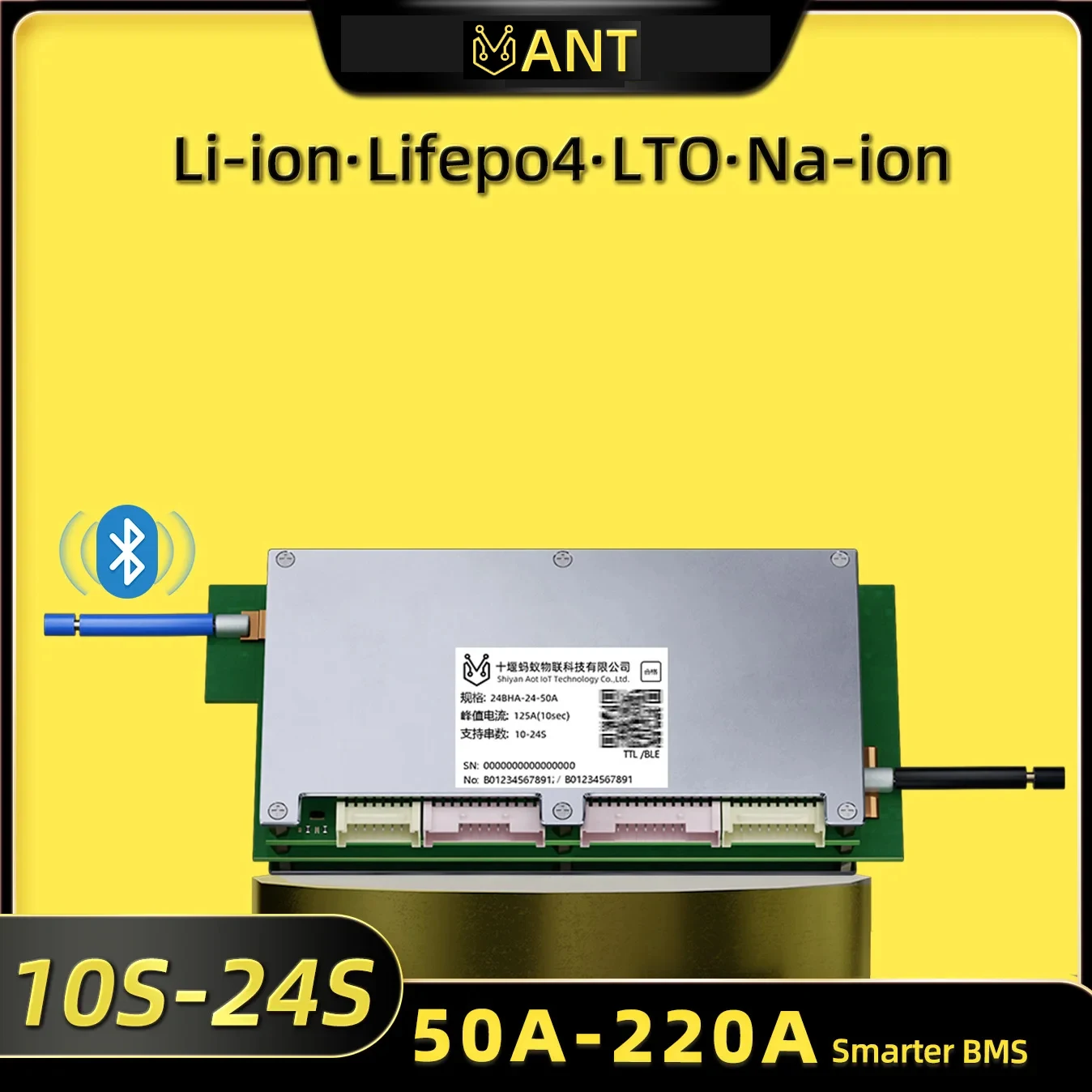 Ant BMS Smart 10S To 24S 550A 300A 275A 200A 80A 60V 72V 20S Lithium Battery Protection Board Bluetooth Li-ion Lifepo4 LTO
