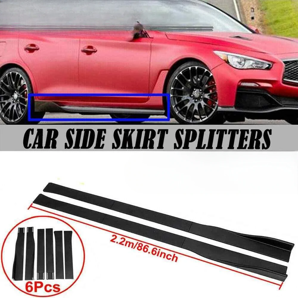 

86.6'' Car Side Skirt Rocker Panel Lip Splitter Diffuser Glossy Black Uuniversal United States