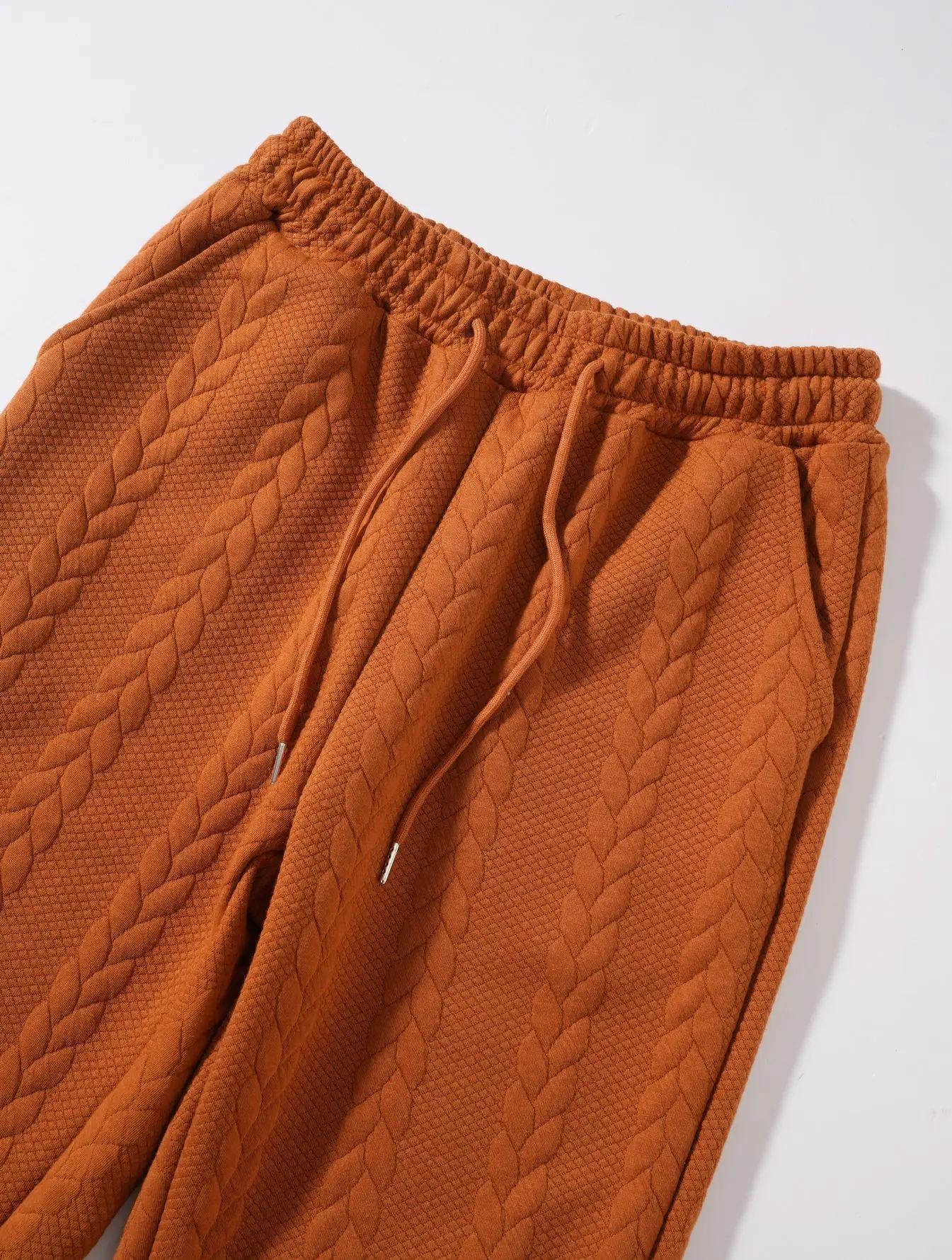 Herren Zweiteiliges Set aus Jacquard-Stoff: Kapuzenpullover mit Kordelzug und Weite Hose, Weiche Freizeitkleidung für Zuhause, Vielseitige Alltagskleidung für Männer – Detail 30