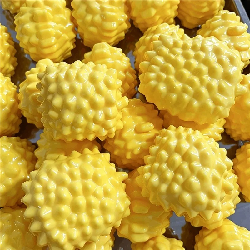 Handmade Crispy Fruit Durian Pudding Stress Ball Squeeze Toy Lemon Color-Changing Crunchy Squishy Fidget Ball ASMR Sensory Toy
