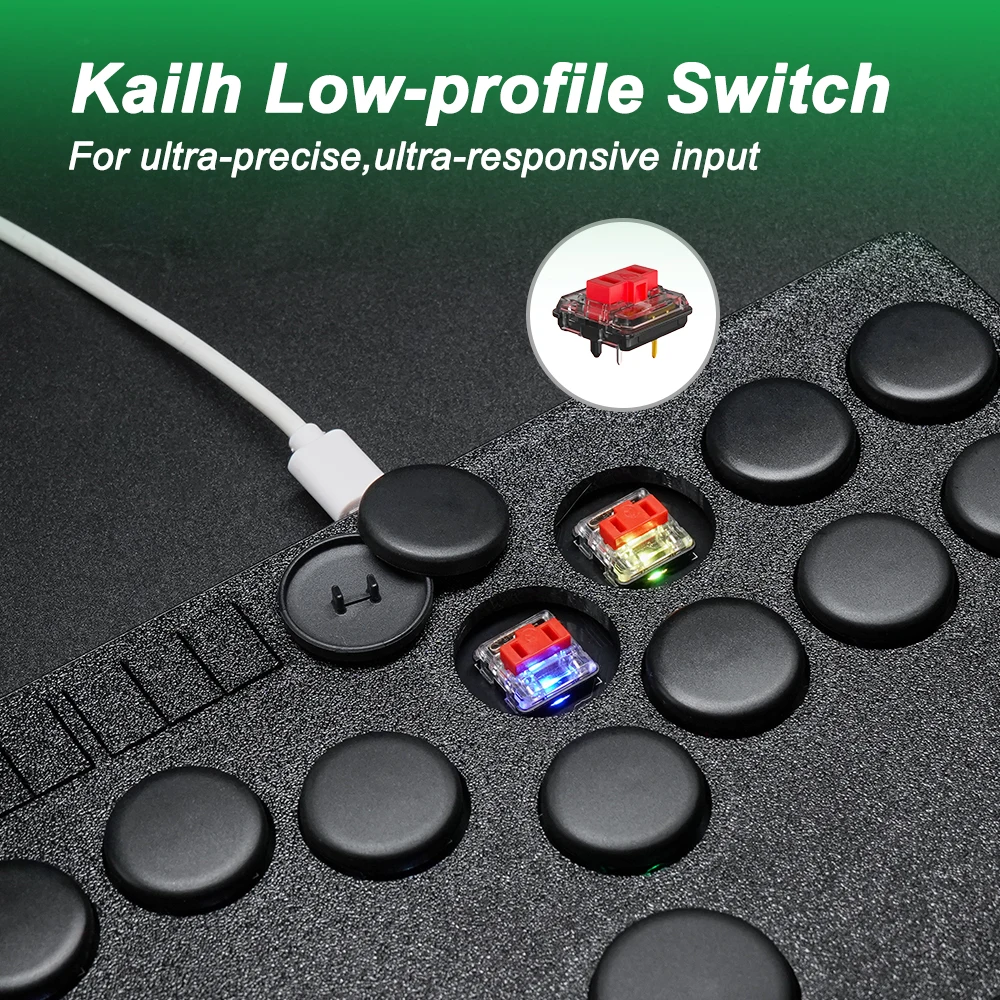 Flatbox Stickless Arcade Stick Controller für PC Pico Mini Style Hot SWAP Kailh Hitbox Fightstick für PS4/PS3/Schalter