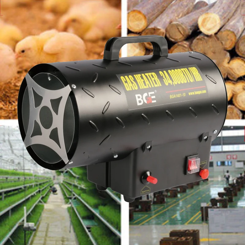 ATV&UTVOEM Professional Industrial 10KW LPG Propane Butane Indoor Portable Air Gas Heaters for Greenhouse Farm Workshop