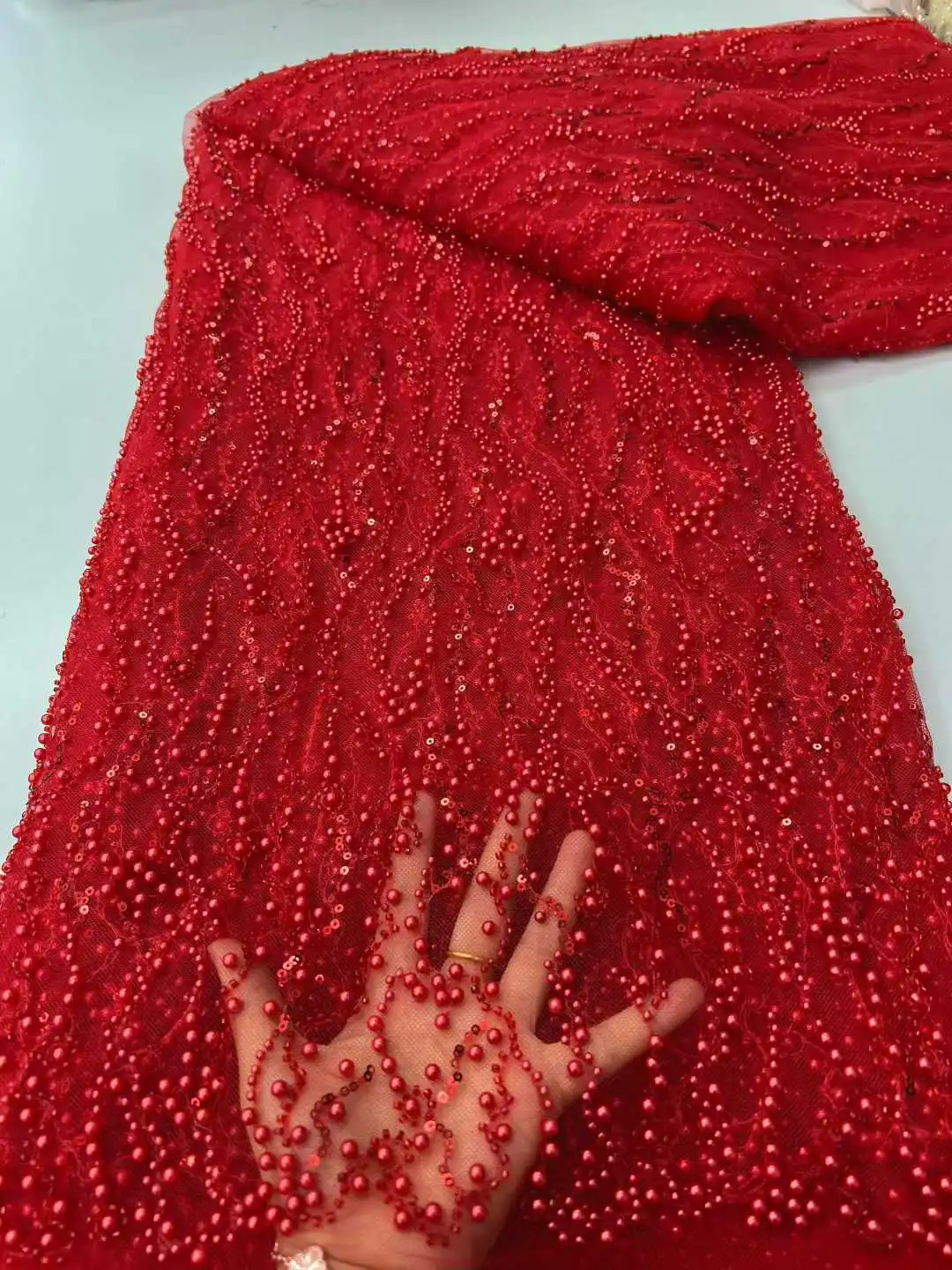 브라운 스팽글 비즈 자수 레이스 원단, 우아한 프랑스 네트 레이스 원단, 비즈 장식 나이지리아 스팽글 레이스 원단