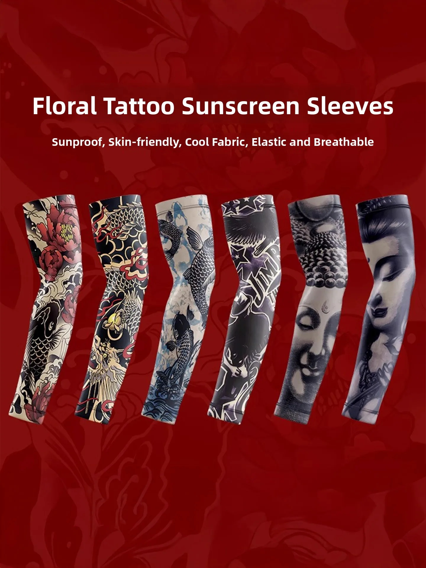 New 2025 Men's Ice Sve Tattoo Arm Cover Sun Protection Summer Riding Driving Arm Guard ade Ice Silk Sve Cover