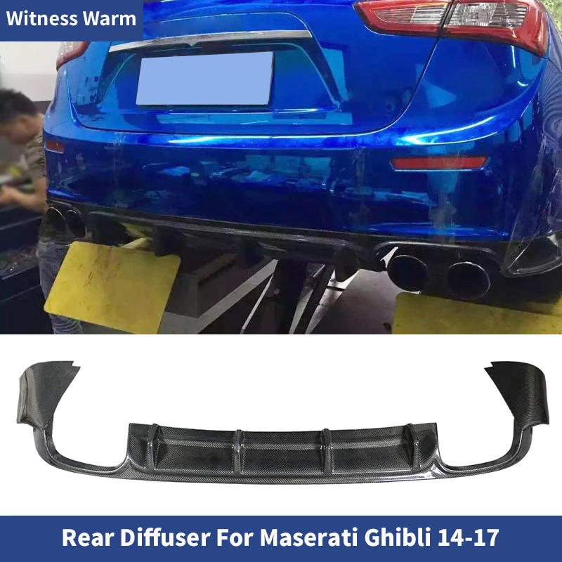 

Carbon Fiber Car Rear Bumper Diffuser Lip Spoiler For Maserati Ghibli 2014 2015 2016 2017 car body kit