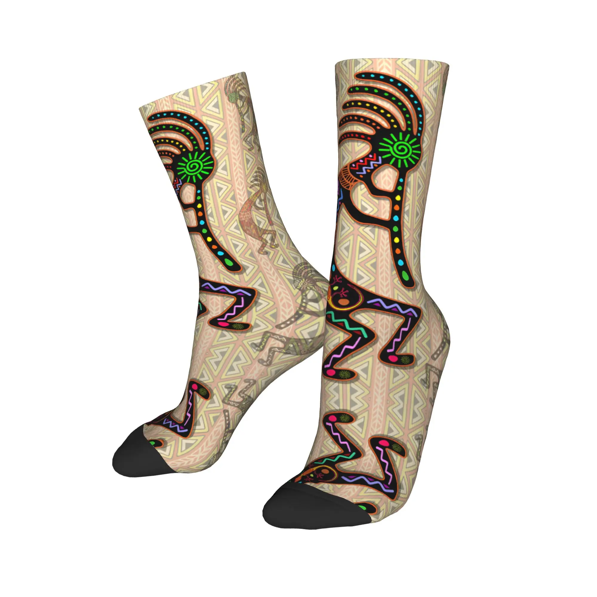 مخصص لطيف Kokopellis الناي صدى على الجوارب الرجال النساء الدافئة 3D الطباعة كرة القدم القديمة جوارب رياضية