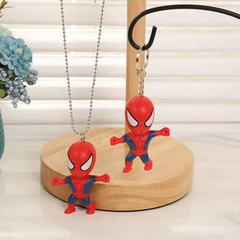 The Avengers Spiderman necklace anime cartoon toy can light up and make sounds pendant pendant children's toy birthday gift