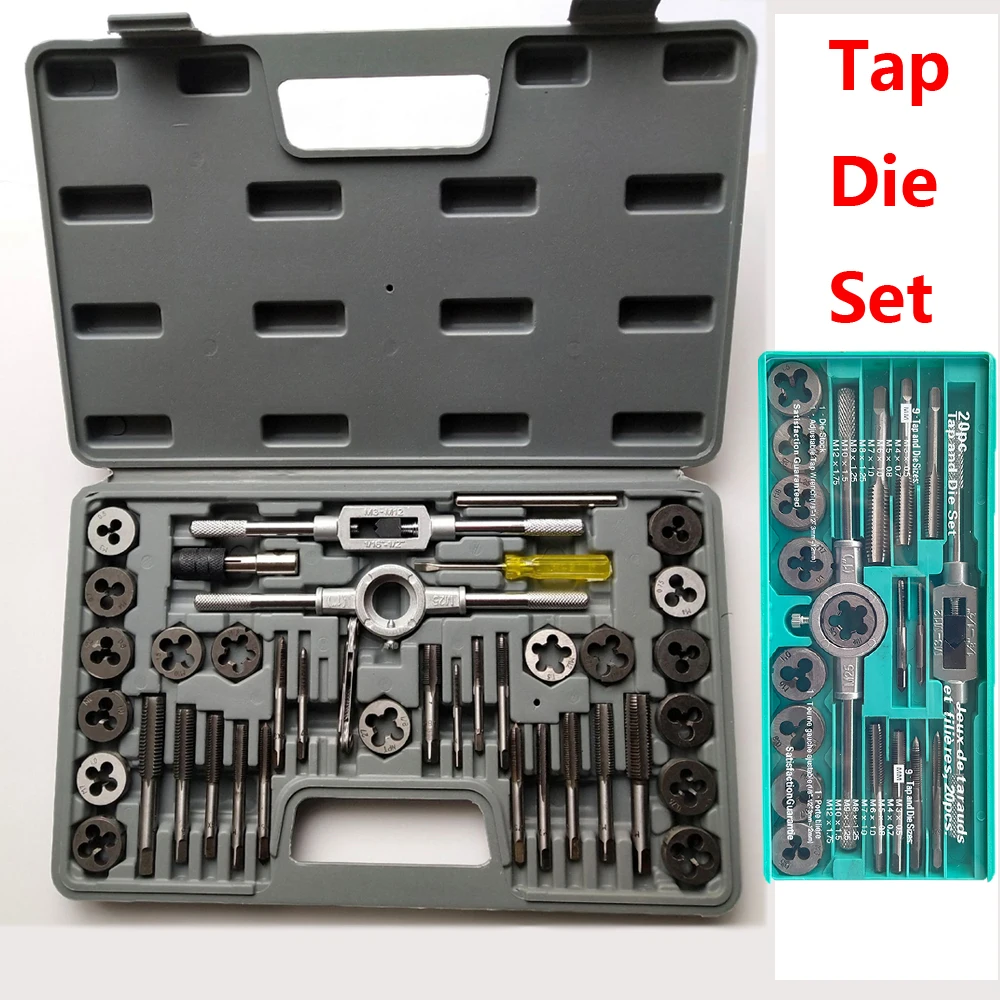 40/20 In 1 Male Thread M3-M12 Screw Threading Tool Kit Tap And Die Set Alloy Steel Female Mechanical Professional Tools Machine