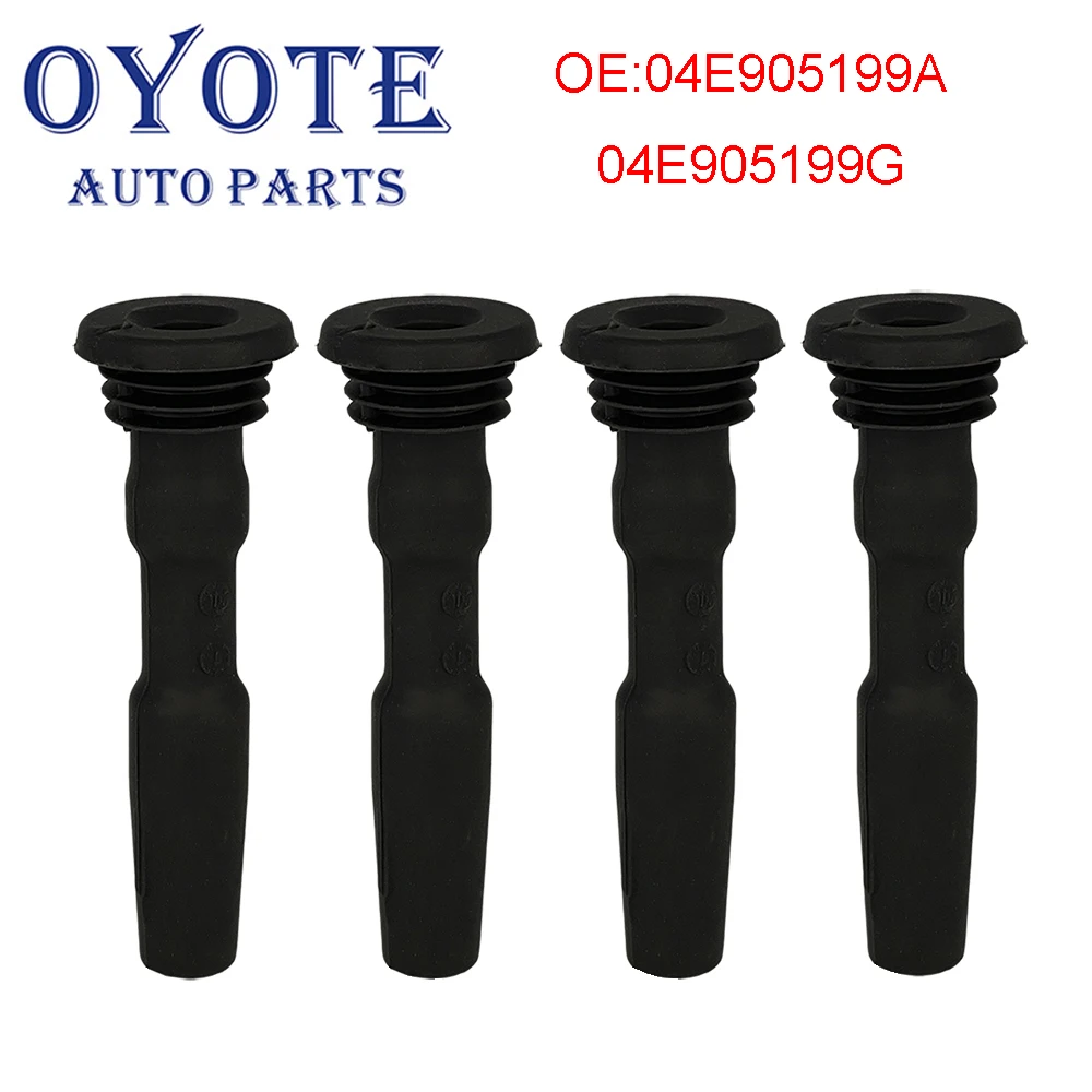 OYOTE 4PCS Ignition Coil Rubber Boots For 2015 2016 2017 2018 2020 VW Golf CC Audi A3 Skoda 04E905199A 04E905199G 04E905199H