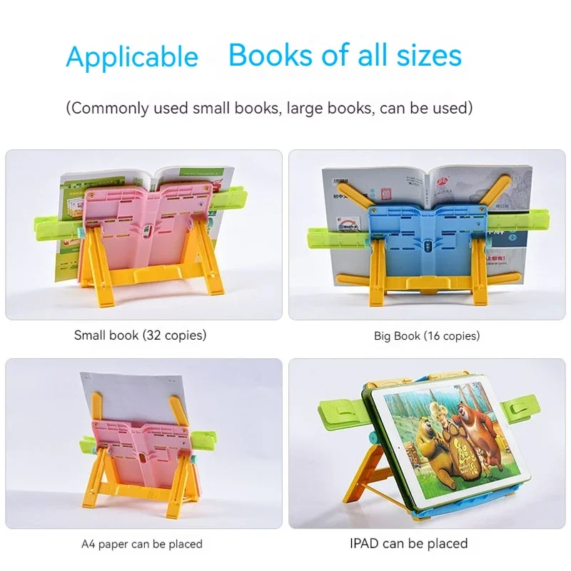 New Adjustable Reading Book Stand Portable Non-slip Metal Folding Textbooks Tablet Display Holder For Kids And Adults Book Stand