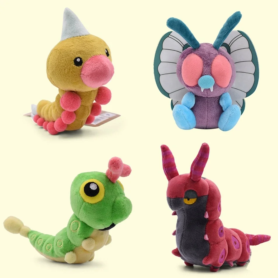 Pokemon Plush Toys Cartoon Anime Butterfree Scolipede Caterpie Weedle Stuffed Doll Kawaii Room Decor Soft Sofa Pillow Kids Gifts