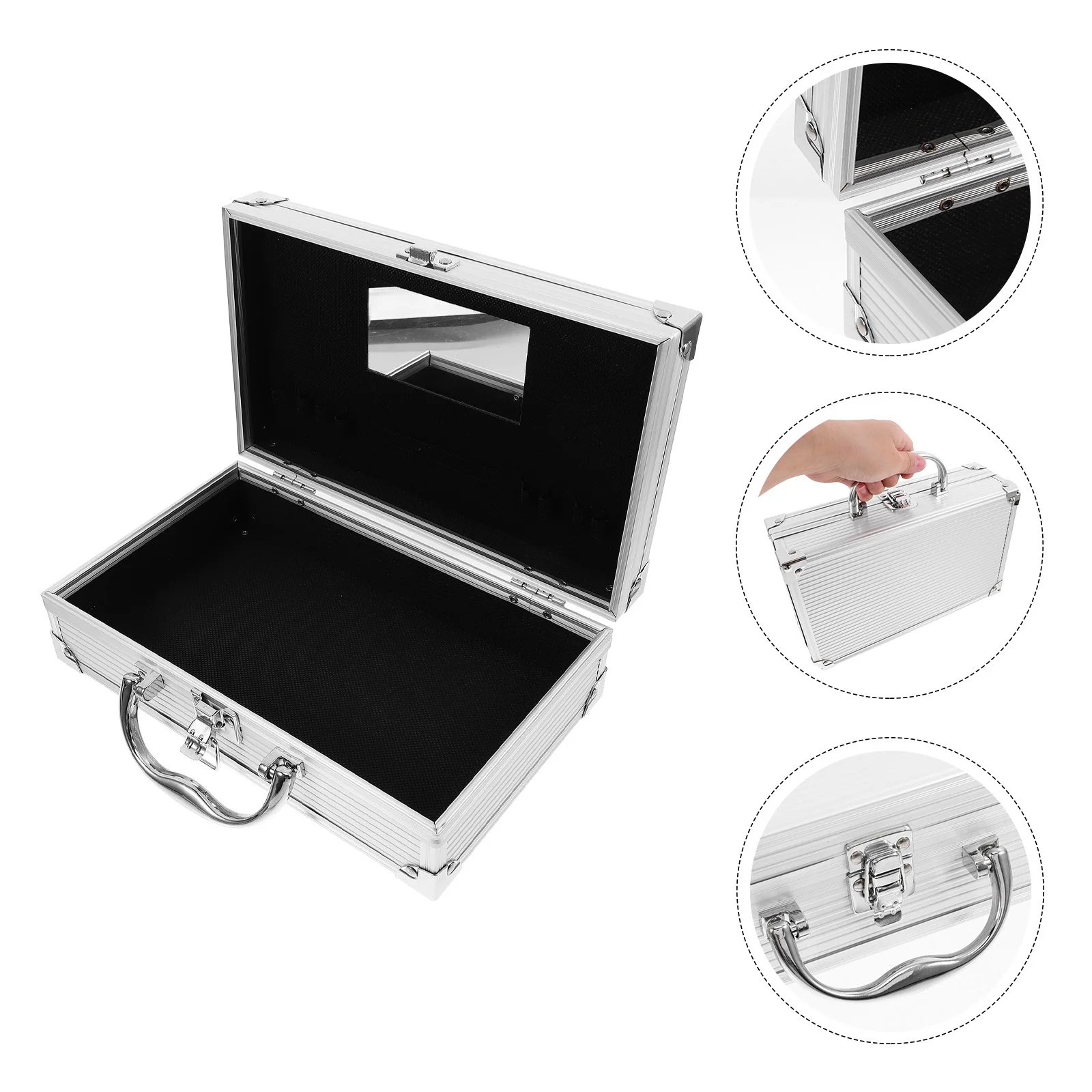 Aluminium Alloy Toolbox Lockable Portable Tools Case Multi-Functional Storage Organizer Carrying Box Aluminum Alloy Toolbox