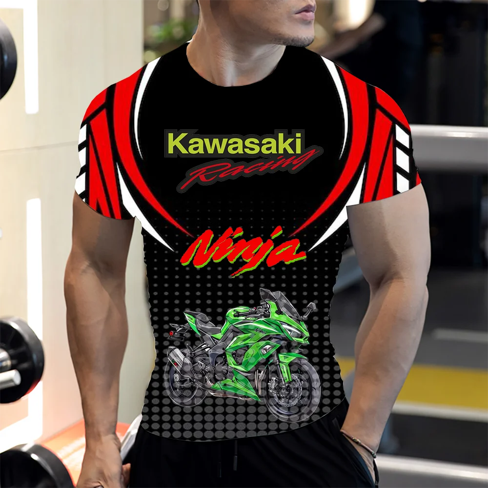 

New Kawasaki Men T Shirt 3D Printed Fashionable Outdoor Sports Motorcycle T-shirts Men Oversized Quick-Drying Breathable Tops 8