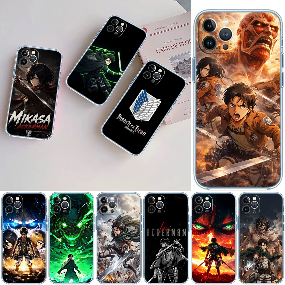 Attacks Eren Titans Transparent Phone Case for Samsung Galaxy A04 A04S A14 A23 A34 A54 M23 M33 M52 M53