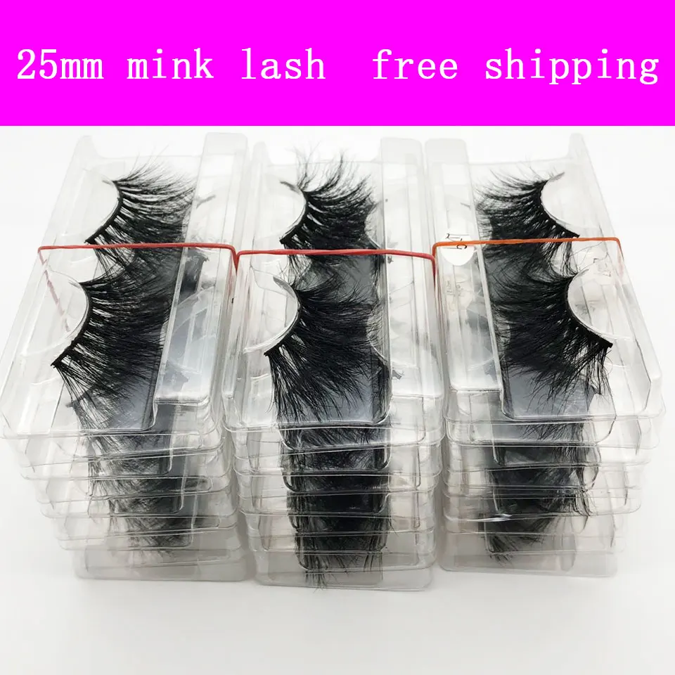 

Makeup wholesale 30 Pair 3D Mink Lashes Fluffy Drametic False Eyelashes Free Shipping 25mm Mink Eyelashes Customized Logo