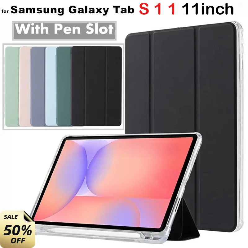

Tab S11 2025 for Samsung Galaxy Tab S10 Lite FE Plus 11 " 13.1 SM-X400 X406B Acrylic Clear Tablet Case with Pen Slot Smart Funda