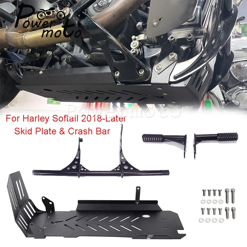 

For Harley Softail FXST FXBB FXLR FXLRS FXLRST FXRST Motorcycle Engine Skid Plate Chassis Guard And Crash Bar Falling Protection