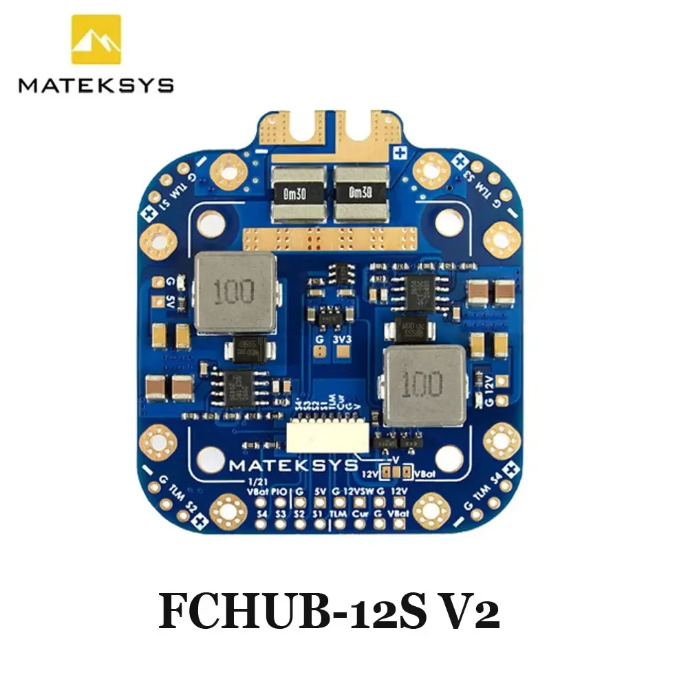 Matek System XCLASS PDB FCHUB-12S V2， Board, 5V & 12V Output with Current Sensor 3-12S Lipo for RC FPV Drone Quadcopter