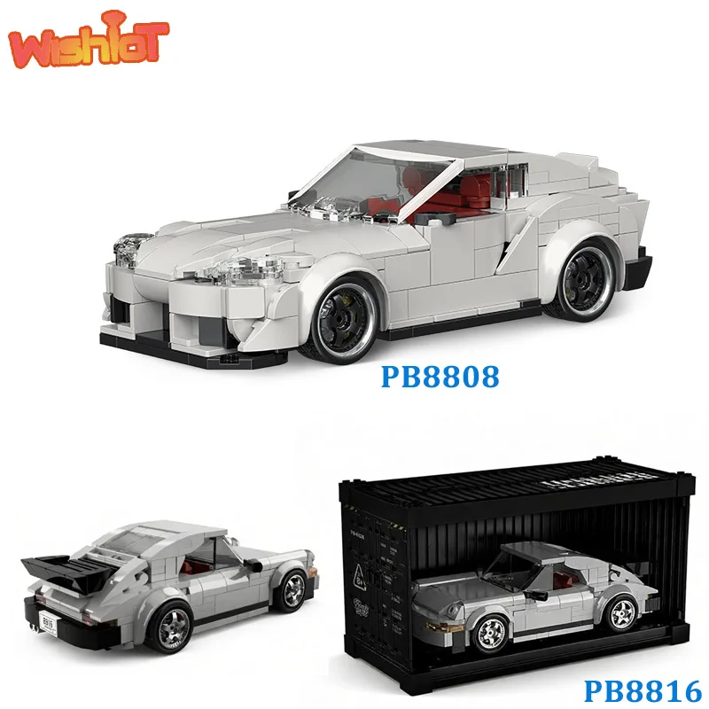 

MOC PB8808 Модель автомобиля Строительные блоки с коробкой для дисплея PB8816 Собранные развивающие коллекционные игрушки Маленькие кирпичи Подарки для мальчиков