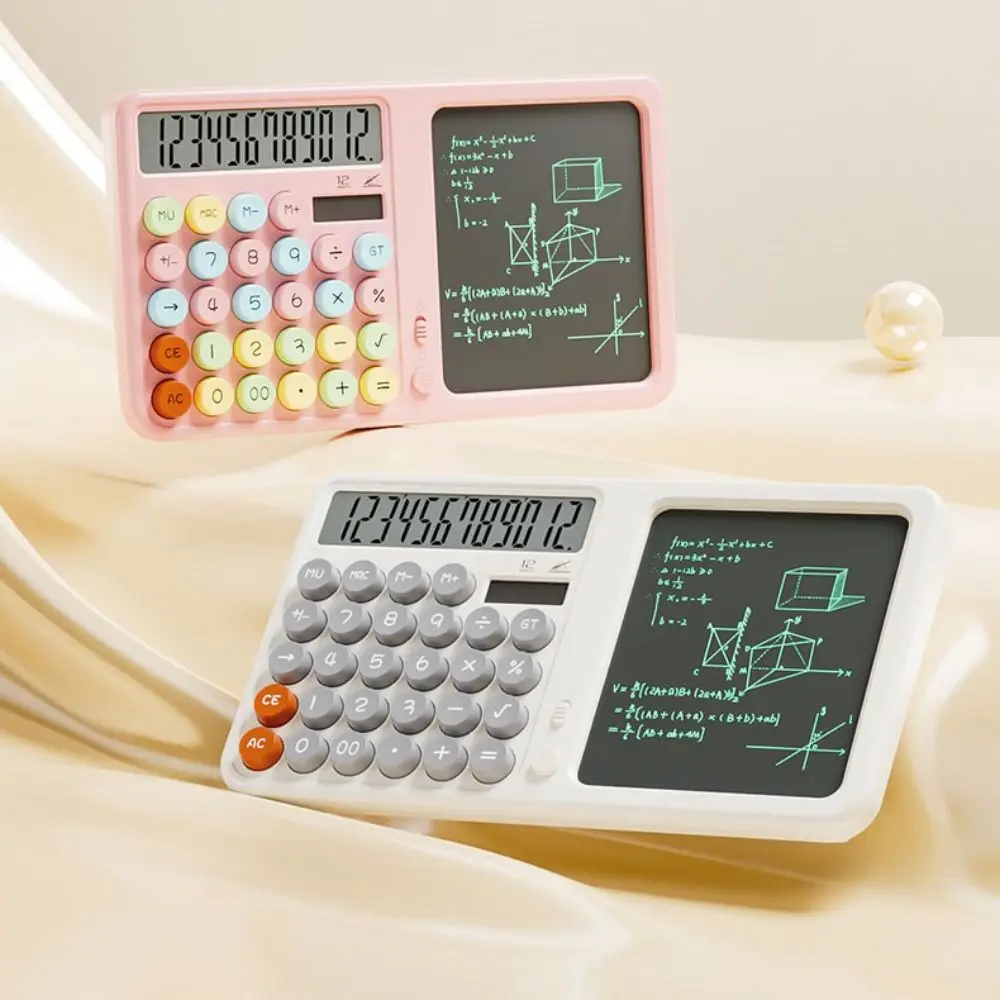 Taschenrechner mit großem Display und Notizblock, Augenschutzbildschirm, 12-stellige Funktionsrechner mit Tablet-LCD-Bildschirm