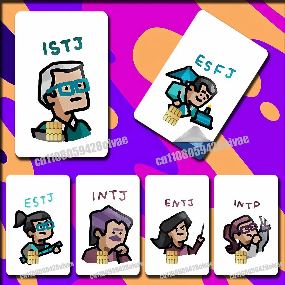 

16 Personality Types MBTI Psychology Sticker Skin For Credit Bank Bus Meal Access Decorative Self-adhesive Card Cover