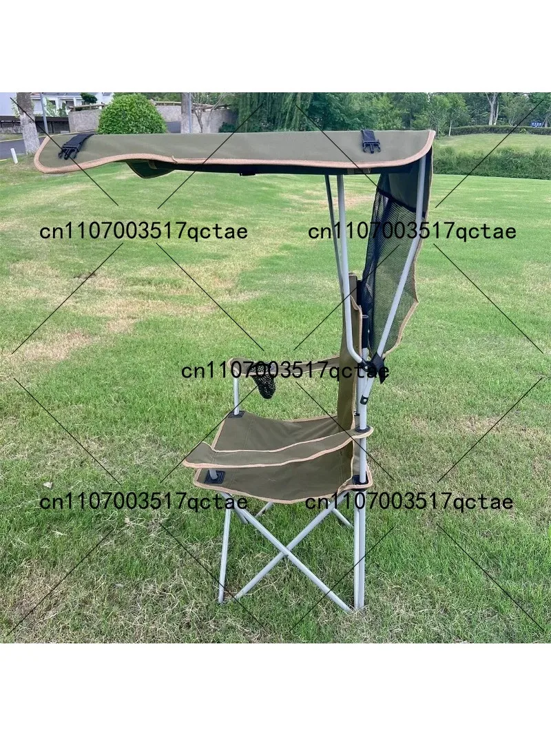 

Portable Folding Camping Chair with Canopy, Three-Side Sun Shade Lightweight Breathable Fishing Beach Chair for Outdoor Travel