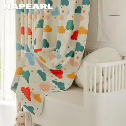 NAPEARL 다채로운 만화 프린트 커튼, 어린이 방, 어린이 방, 홈 창 장식 드레이프, 1 개