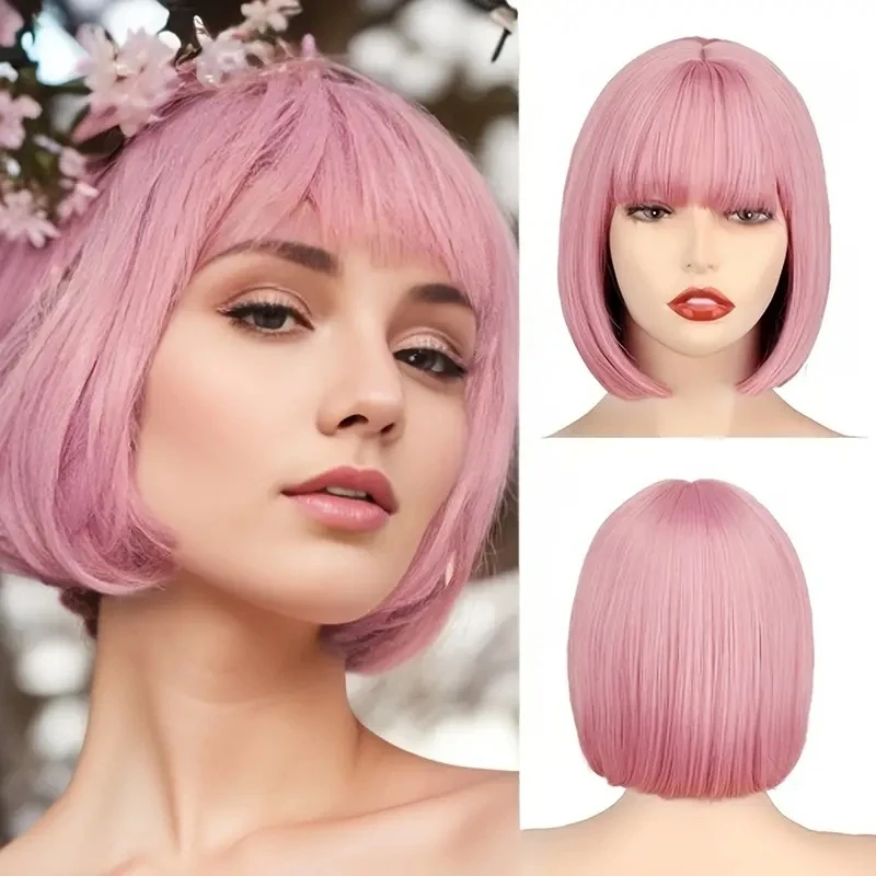 Fashionable Bob Short Hair Headpiece Anime Wig for Women