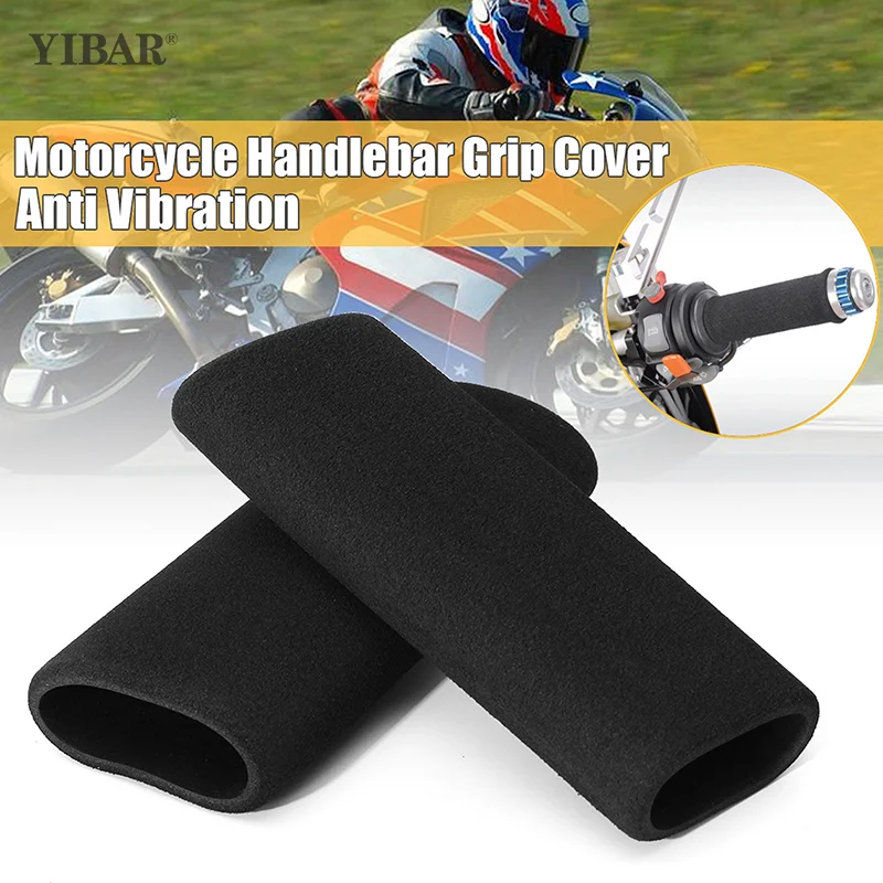 

2Pcs Universal Sponge Motorcycle Handlebar Cover Shock Resistant Anti Slip Sweat Absorbing Waterproof Soft Handle Cover