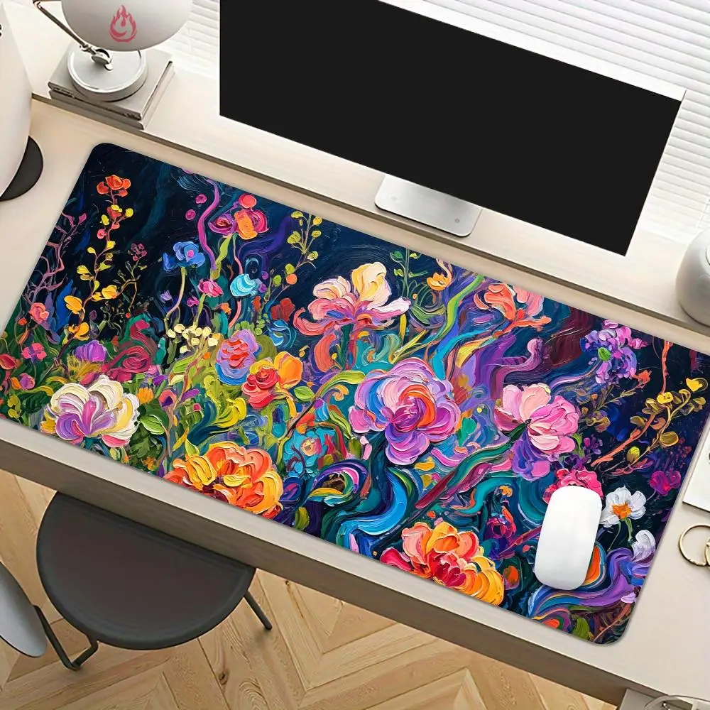 Magical Sea of Flowers Mouse Pad Desk Mat Large Computer Office Carpet XXL Mousepad Gamer Gaming PC Accessories Keyboard Rug