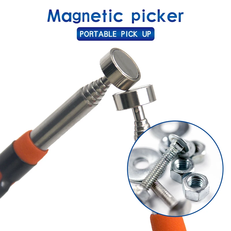 Portable magnetic telescopic pickup with pen clip Magnet suction iron bar suction bar extractor tool