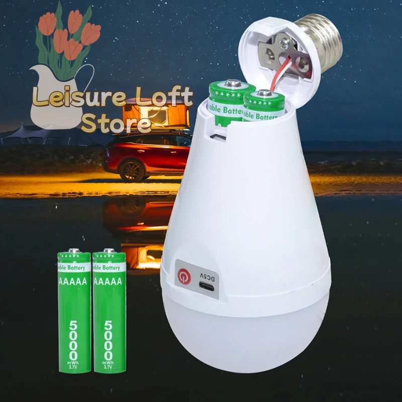 Flicker-Free 20W/30W Portable LED Emergency Bulb, for Power Outage, Courtyard or Outdoor Lighting
