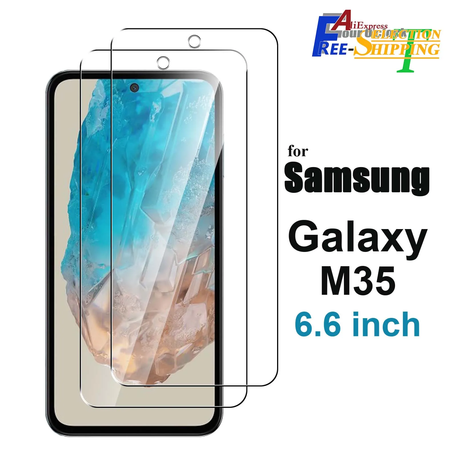 For Samsung Galaxy M35 6.6 inch Screen Protector Tempered Glass Crystal Mica 9H HD Clear Transparent Anti Scratch High Aluminum