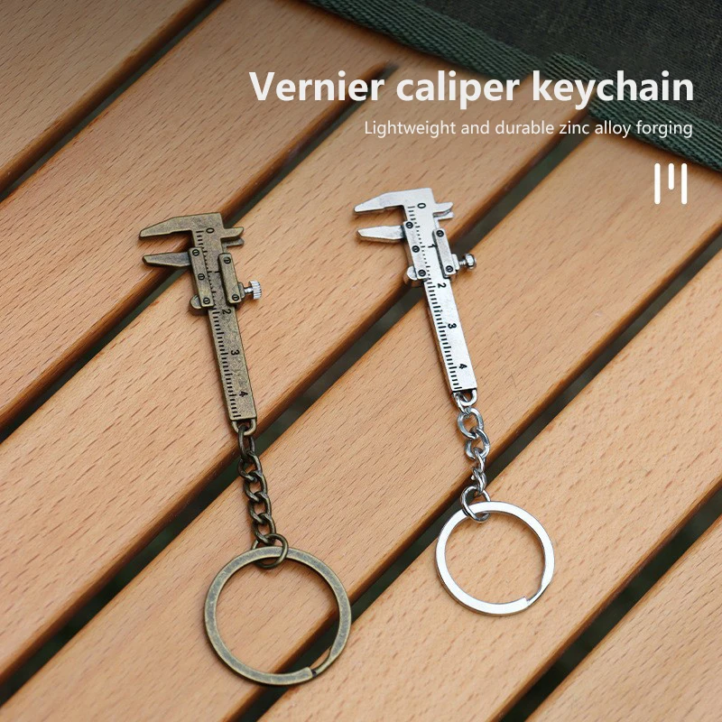 1pcs Mini Vernier Caliper Keychain Portable Pocket Measuring Tool Mini Pendant for Jewelry Jade Antique Measurement