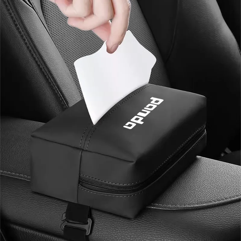 Car Seat Back Tissue Box For Fiat Panda 2011 2008 2009 Coss4x4 Auto Sun Visor Armrest Box Hanging Tissue Organizer Storage Bag