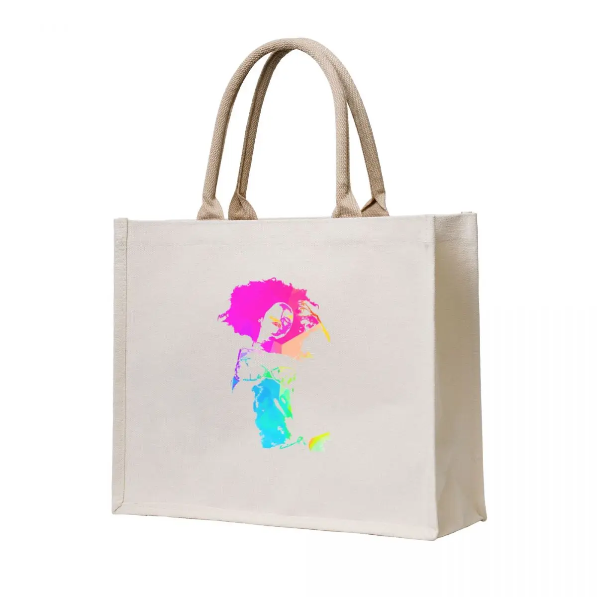 

Rainbow Watercolor Woman Tote Bag reusable shopping bag shopper bag women Big women